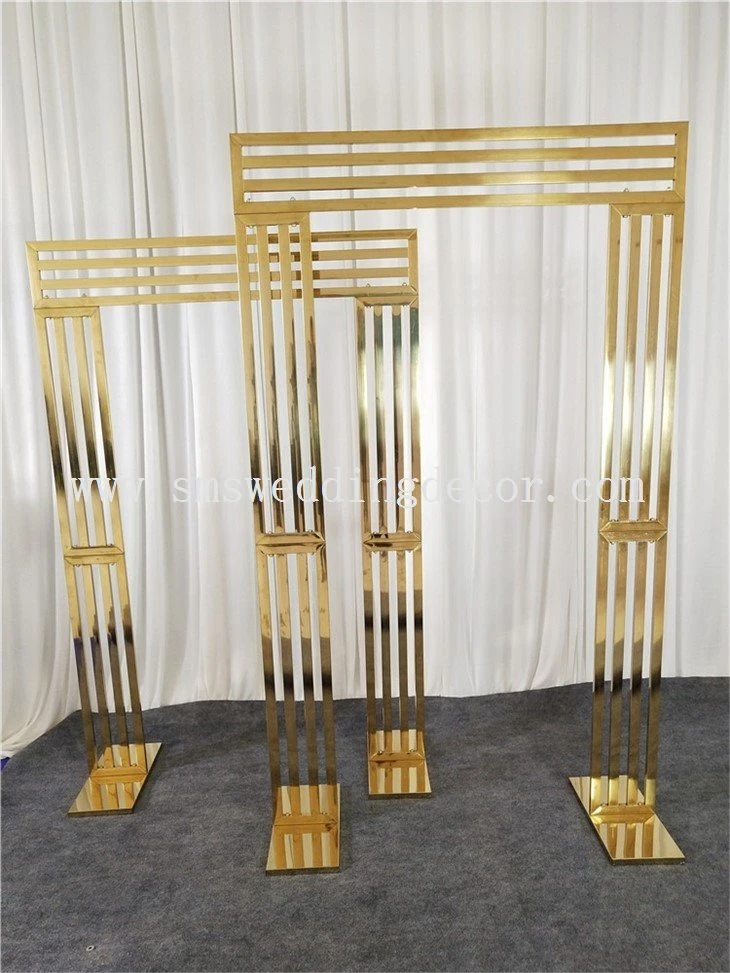 gold stands for wedding flowers