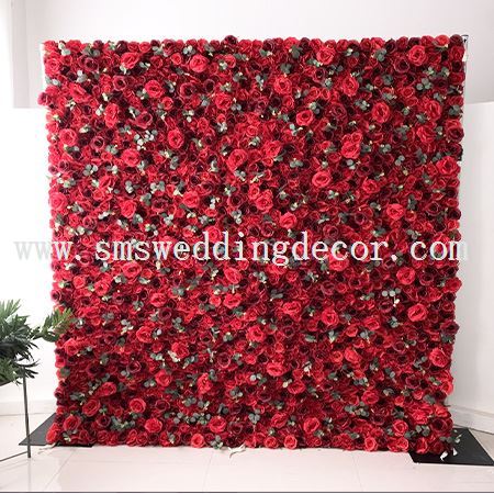 Paneles de pared de flores de rosas rojas
