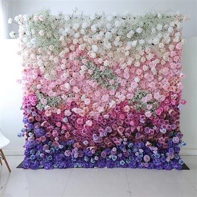 Pared de flores rosas rosadas