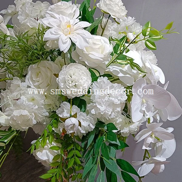 white floral balls