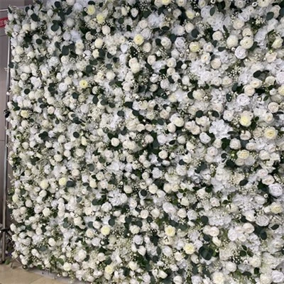 Pared de flores artificiales para bodas