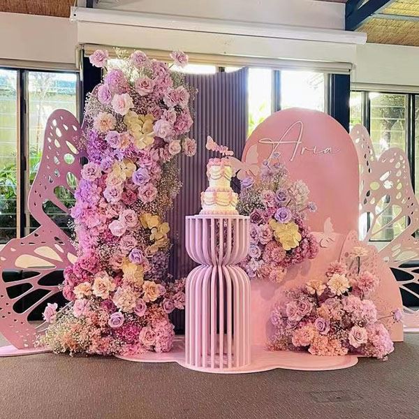 Soporte de exhibición de pedestal blanco